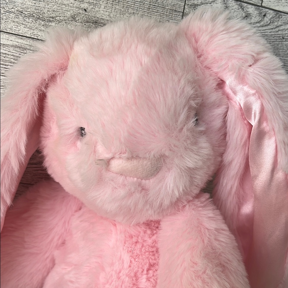 Pink Fluffy Stuffed Rabbit with Long Ears - Picture 3 of 9